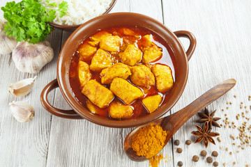 Chicken in spicy sauce