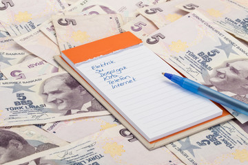 expenses and turkish lira