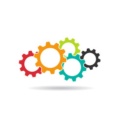Gears logo. Concept of Teamwork,Cooperation