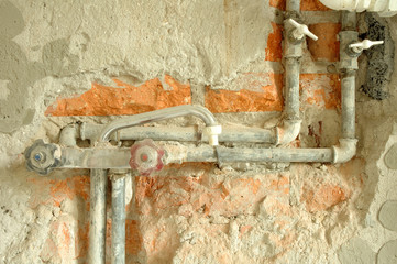 Old cock, valves and pipes