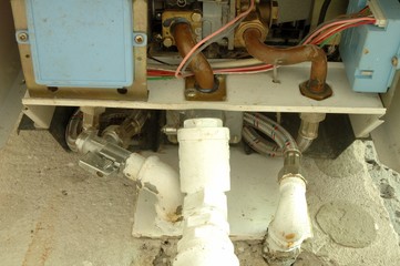 Pipes connected to heating device