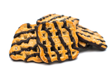 cookies with chocolate icing isolated