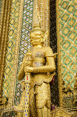 Fototapeta na wymiar The Statue of guardian at Grand Palace in Bangkok, Thailand