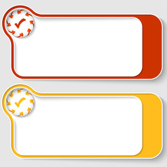 Fototapeta premium set of two abstract text boxes with arrows and check box