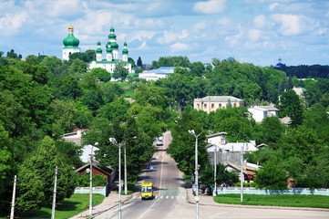 Obraz premium View on Chernigov and Assumption Cathedral, Ukraine