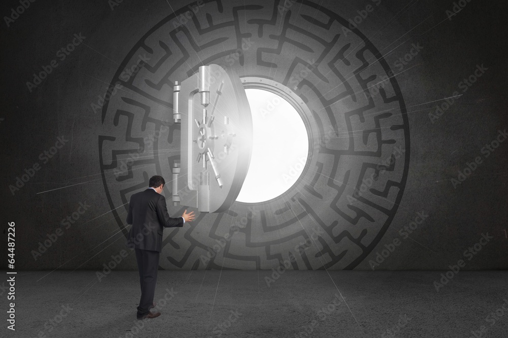 Poster composite image of gesturing businessman