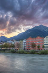 Fototapeta na wymiar Mariahilf Street in Innsbruck, Austria.