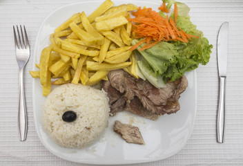 steak with chips