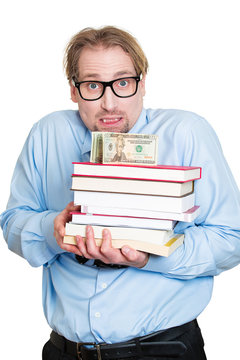 Cost of higher education, college debt concept