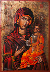 Virgin Mary holding the Child Jesus Eastern Orthodox Icon - 64489080