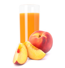 Peach fruit juice in glass