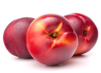 Nectarine fruit isolated on white background cutout