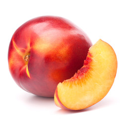 Nectarine fruit isolated on white background cutout