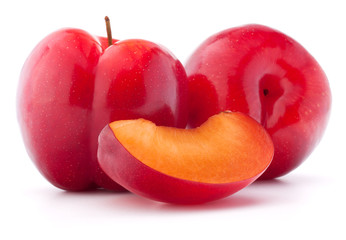 Sweet plum isolated on white background cutout