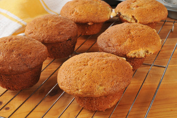 Naklejka premium Home made banana nut muffins