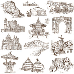 Famous places and Buildings (set no. 12, white set)