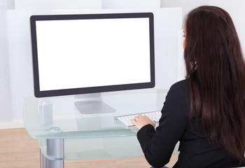 Businesswoman Using Computer