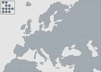 Fototapeta na wymiar Avrupa haritası ( gri noktalı )