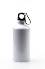 Stainless bottle water isolated white background