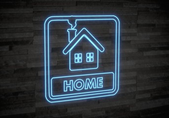 3d render of a stylish home sign on classy stone wall