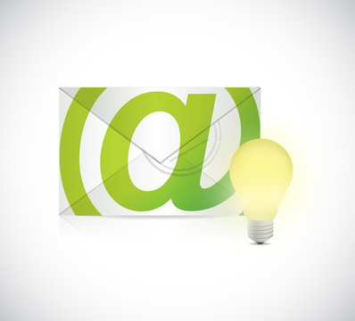email and idea light bulb illustration design