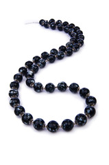 Dark pearl necklace isolated on the white