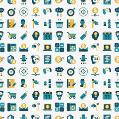 seamless retro flat business pattern background