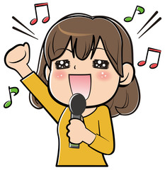 カラオケを楽しむ女性