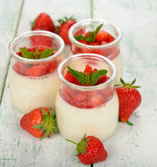 Dessert with strawberries