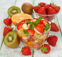 Fruit salad with strawberries