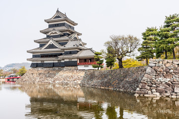Matsumoto Castle in Japan in cloudy day