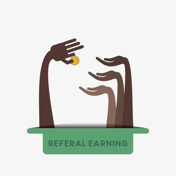 referal earning concept vector