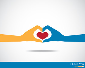 hands in the form of heart