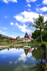 Batak Style Houses and Lake.