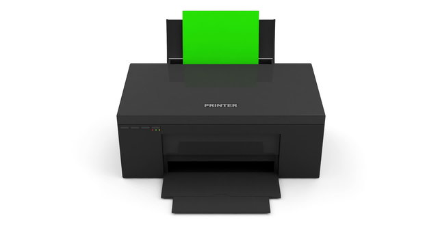 Animation of Modern Printer Printing Photo