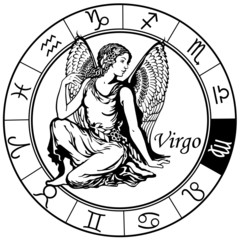 virgo zodiac black white