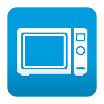 Etiqueta tipo app azul simbolo horno