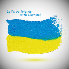 Obraz premium Yellow-blue flag of Ukraine, grunge vector illustration
