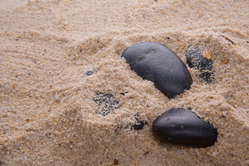 Beach Sand And Zen Stone
