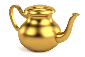 realistic 3d render of antique teapot