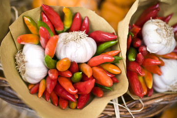 bouquet de piment au marché Campo de’ Fiori, Rome, Italie