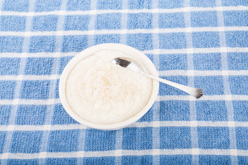 Grits in a White Bowl