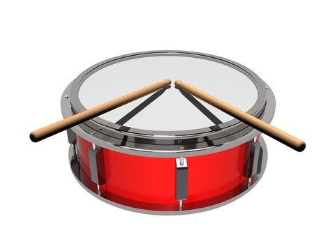 Drum with drumsticks
