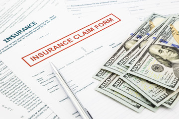 insurance claim form and money