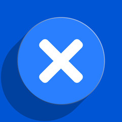 Obraz premium cancel blue web flat icon