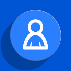 person blue web flat icon