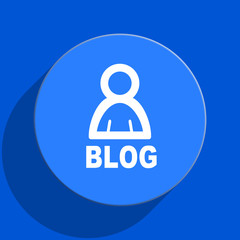 blog blue web flat icon