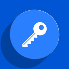 key blue web flat icon