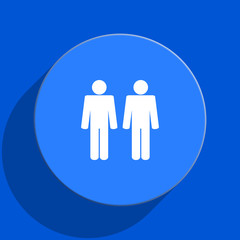 couple blue web flat icon