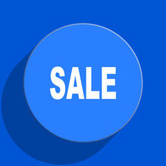 sale blue web flat icon